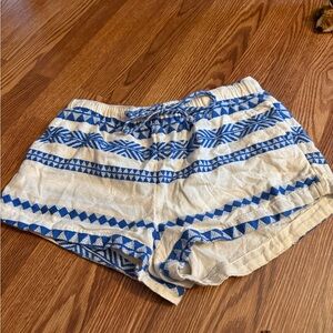 Aerie Blue and Cream High Waist Shorts